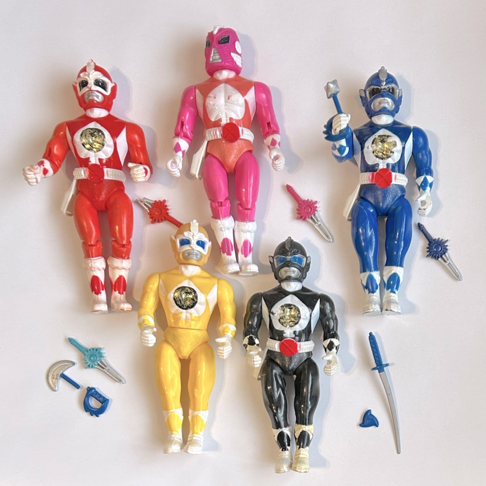 Rare All 5 Mighty Morphin Power Rangers Knock Offs KO Unbranded Vintage 1990’s